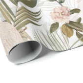 Tropische vogelkopjes Oerwoud Patroon - Wit Cadeaupapier (Rol Hoek)