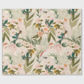 Tropische vogelkoppen - Oerwoud Patroon - Blush Cadeaupapier (Vlak)