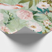 Tropische vogelkoppen - Oerwoud Patroon - Groen Cadeaupapier (Hoek)