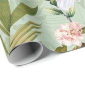 Tropische vogelkoppen - Oerwoud Patroon - Groen Cadeaupapier (Rol Hoek)