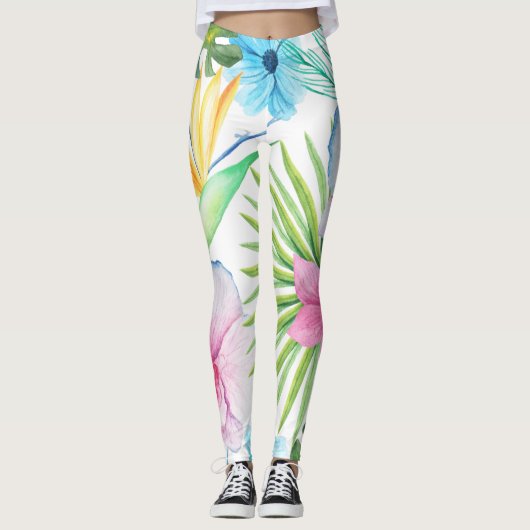 Tropische vogelkunst leggings (Voorkant)