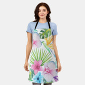 Tropische vogelkunst schort (Gedragen)