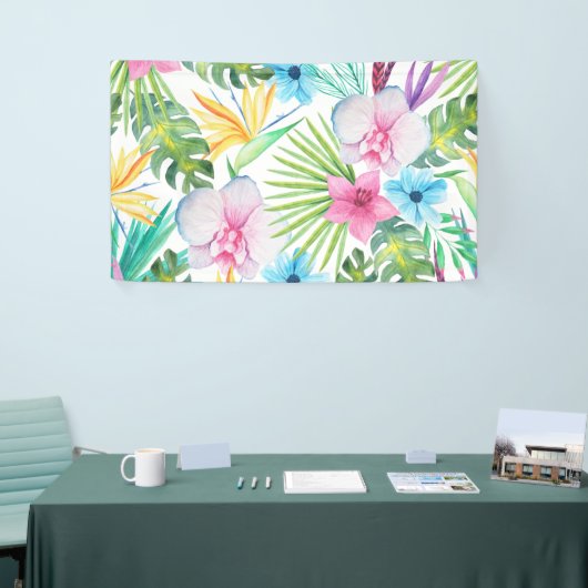 Tropische vogelkunst spandoek (Beurs)