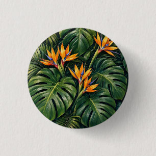 Tropische Vogelparadijs Bloemenspeld Ronde Button 3,2 Cm
