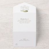 Tropische Vogelparadijs Bloemige Bruiloft All In One Uitnodiging (Buitenkant)