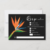 Tropische Vogelparadijs Botanische Trouwdag RSVP Kaartje (Voorkant)