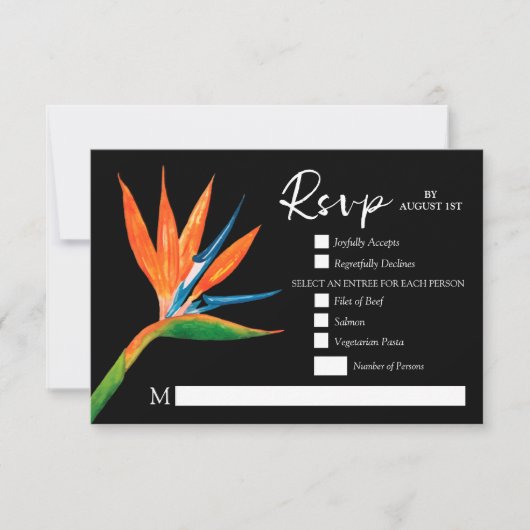 Tropische Vogelparadijs Botanische Trouwdag RSVP Kaartje (Voorkant)