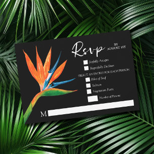 Tropische Vogelparadijs Botanische Trouwdag RSVP Kaartje