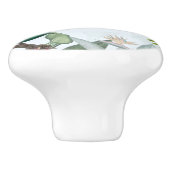 Tropische vogelparrots en olievlekken keramische knop (Zijkant)