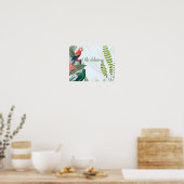 Tropische vogelparrots en olievlekken poster (Keuken)