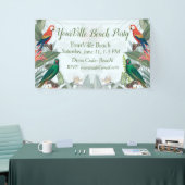 Tropische vogelparrots en olievlekken spandoek (Beurs)