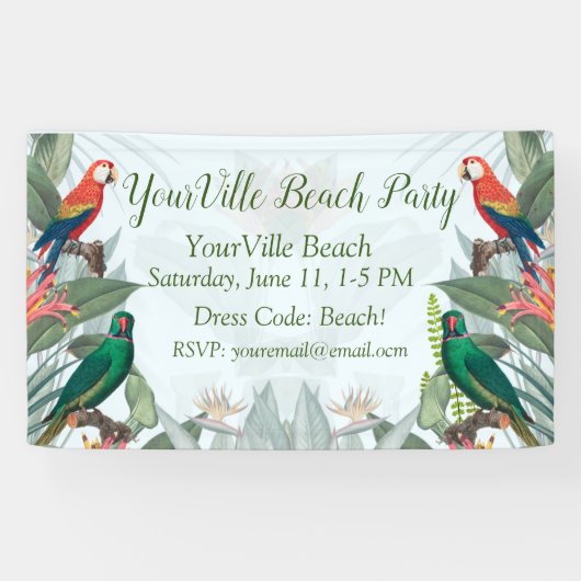 Tropische vogelparrots en olievlekken spandoek (Horizontaal)