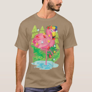 Tropische vogelpest Flamingo Xmas Lichtgewicht Chr T-shirt