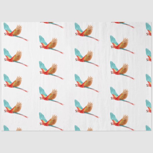 Tropische vogelreeks: Scarlet Macaw Design 2 Tissuepapier (Voorkant)
