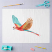Tropische Vogelreeks: Scarlet Macaw Tissuepapier (Craft)