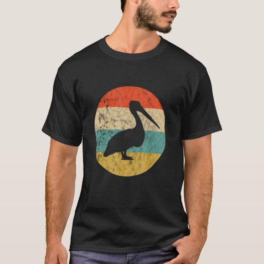 Tropische vogelretro Pelican Bird Anima T-shirt (Voorkant)