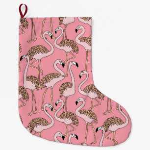 Tropische vogelroze flamingo grote kerstsok