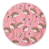 Tropische vogelroze flamingo keramische knop (Voorkant)