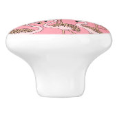 Tropische vogelroze flamingo keramische knop (Zijkant)