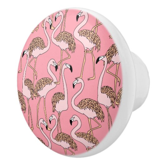 Tropische vogelroze flamingo keramische knop (Rechts)