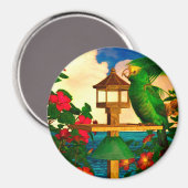 Tropische vogels 1 "Parrots" Magneet (Voorkant / Achterkant)