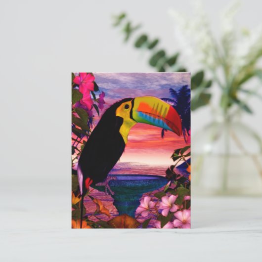 Tropische vogels 2 "Toucans" Briefkaart (Staand voorkant)