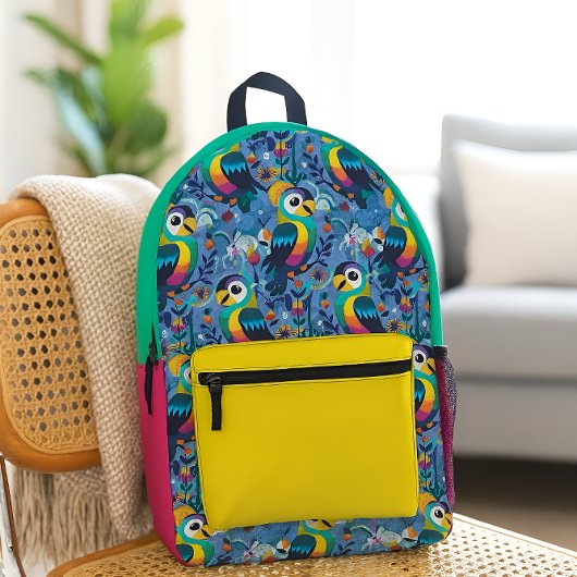 Tropische vogels bedrukte rugzak