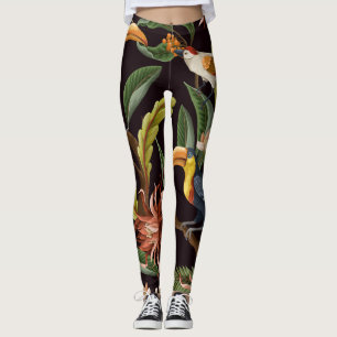 Tropische vogels: bladeren & bloemen leggings