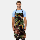 Tropische vogels:  bladeren & bloemen schort (Gedragen)