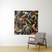 Tropische vogels:  bladeren & bloemen wandkleed (In Situ (horizontaal))