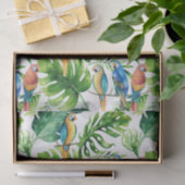 Tropische Vogels Bladeren Chic Monogram Letter Ini Tissuepapier (Geschenk)