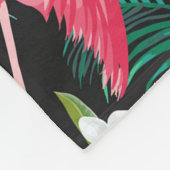 Tropische Vogels Bloemen Flamingo Waterig Landscha Fleece Deken (Hoek)