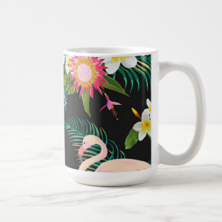 Tropische Vogels Bloemen Flamingo Waterig Landscha Koffiemok