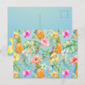Tropische Vogels Bloemen Goud Aloha Briefkaart (Voorkant / Achterkant)
