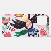 Tropische vogels, bloemendoedelpatroon. Case-Mate iPhone case (Achterkant (horizontaal))