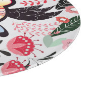 Tropische vogels, bloemendoedelpatroon. snijplank (Hoek)