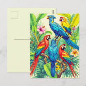 Tropische Vogels Botanische Illustratie Briefkaart (Voorkant / Achterkant)