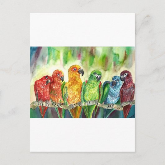 Tropische vogels briefkaart (Voorkant)