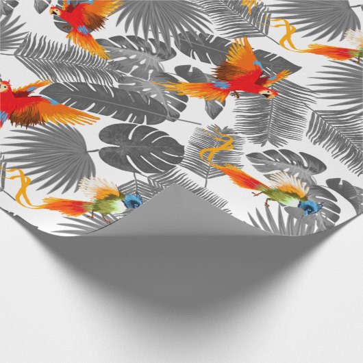 Tropische vogels cadeaupapier (Hoek)