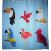 Tropische vogels douchegordijn (Voorkant)