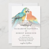 Tropische Vogels Elegante Whimsical Moderne Bruilo Kaart (Voorkant)