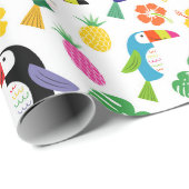 Tropische vogels en ananassen cadeaupapier (Rol Hoek)
