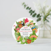 Tropische Vogels en Bloemen Aankondiging (Staand voorkant)