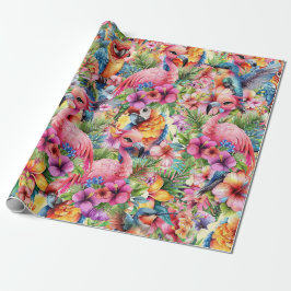 Tropische Vogels en Bloemen Cadeaupapier