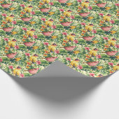 Tropische Vogels en Bloemen Geschenkverpakking Pap Cadeaupapier (Hoek)