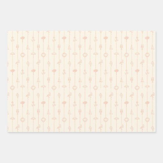 Tropische vogels en kuststrand - Blues Inpakpapier Vel (Voorkant 2)