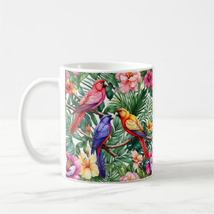 Tropische vogels en levendige bloemen koffiemok