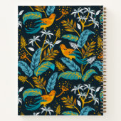 Tropische vogels en Natuur Patroon, geel en blauw Notitieboek (Achterkant)