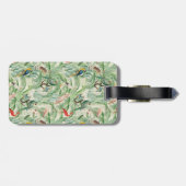 tropische vogels en palmbladeren bagagelabel (Achterkant horizontaal)