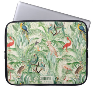  tropische vogels en palmbladeren laptop sleeve